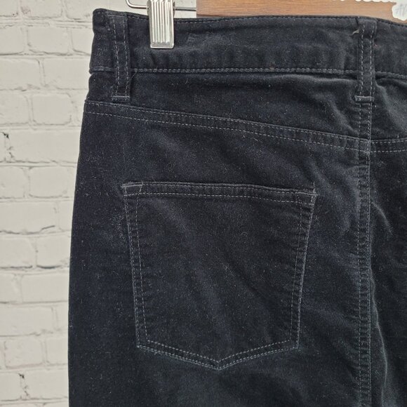 Talbots Black Velveteen Cotton Stretch Straight Leg High Rise Pants 10P (31x29) - Picture 12 of 13